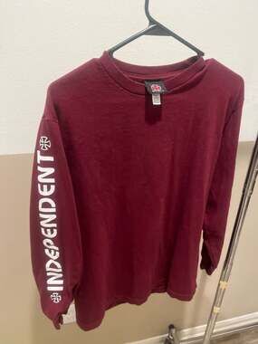 Independent Truck Co. Maroon Long Sleeve Shirt Large Vintage y2k skateboard